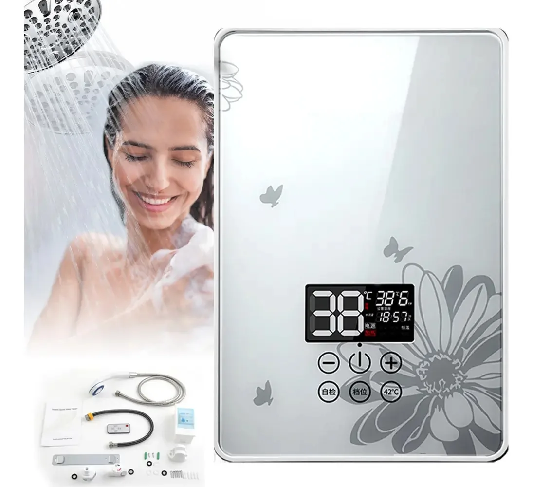 Aquecedor de água elétrico e instantâneo branco de 6kw