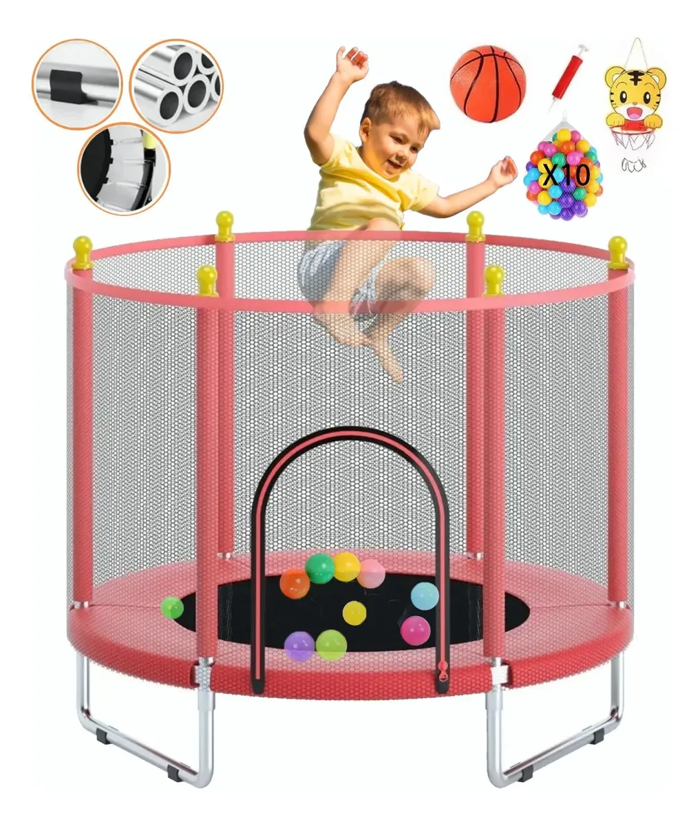 Trampolim infantil Brincolin Tumbling Spring Safety Red Jumping Canvas