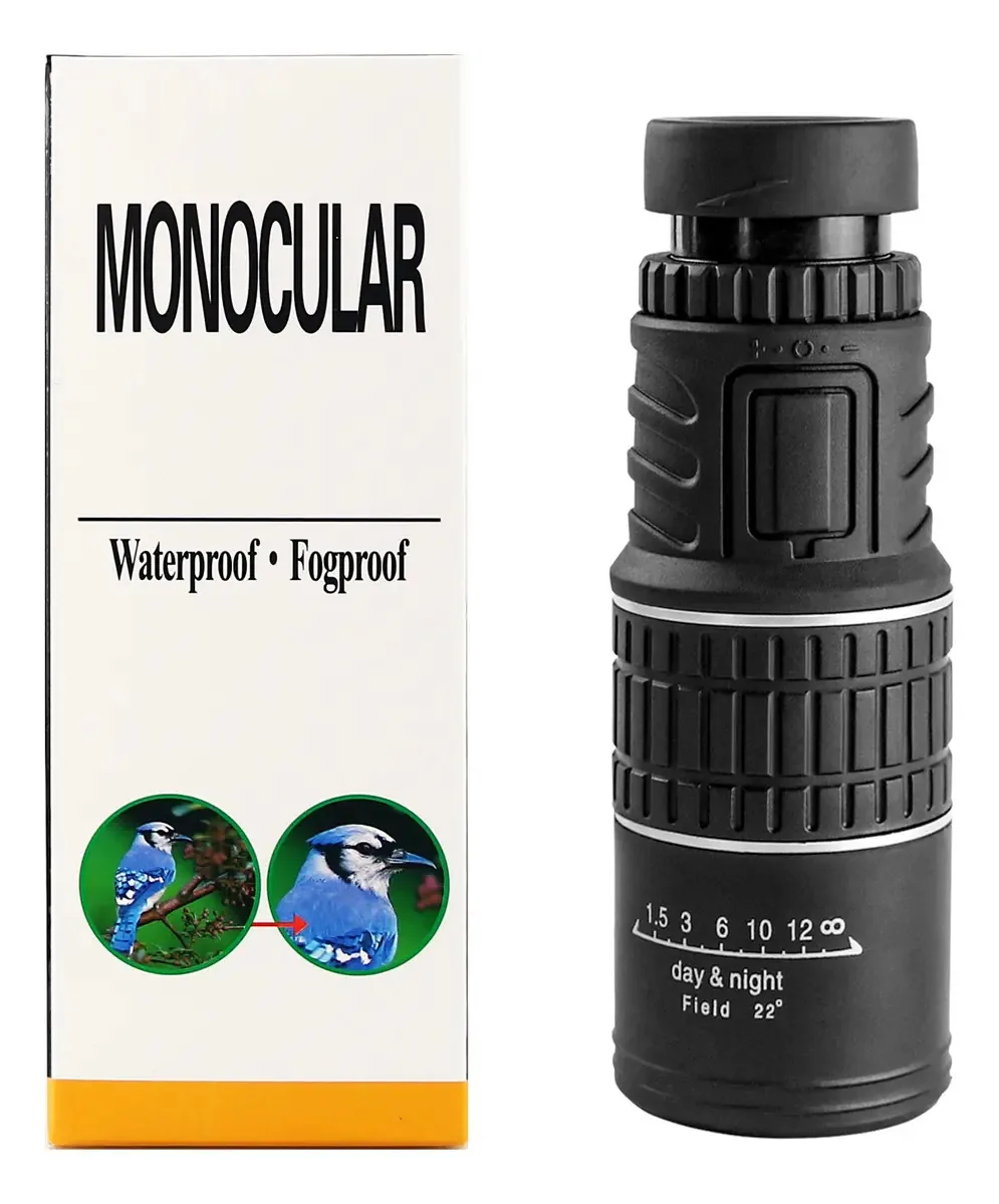 Monóculo Profissional Luneta 16x52 Até 8km Visão Noturna Cor Preto