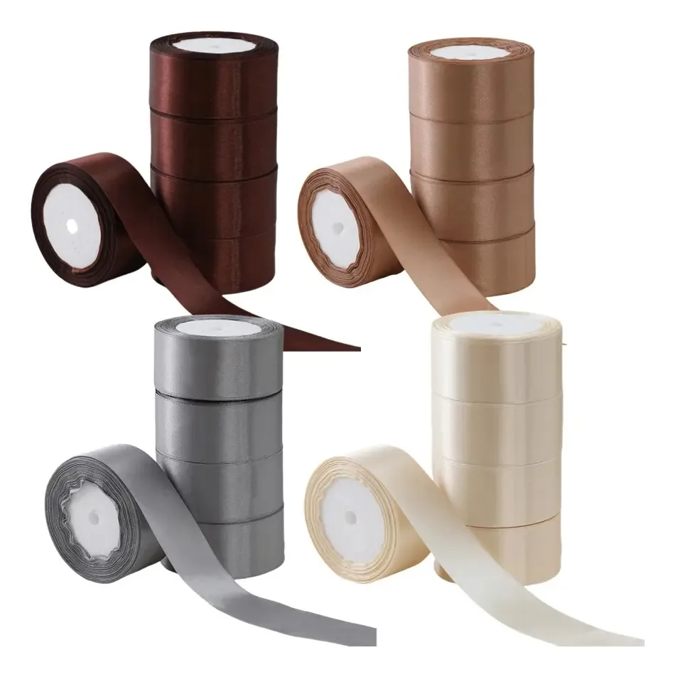 20 rolos de fita decorativa de 4 cm, cor mista, combinação de cores 450 M, 5 Lisa