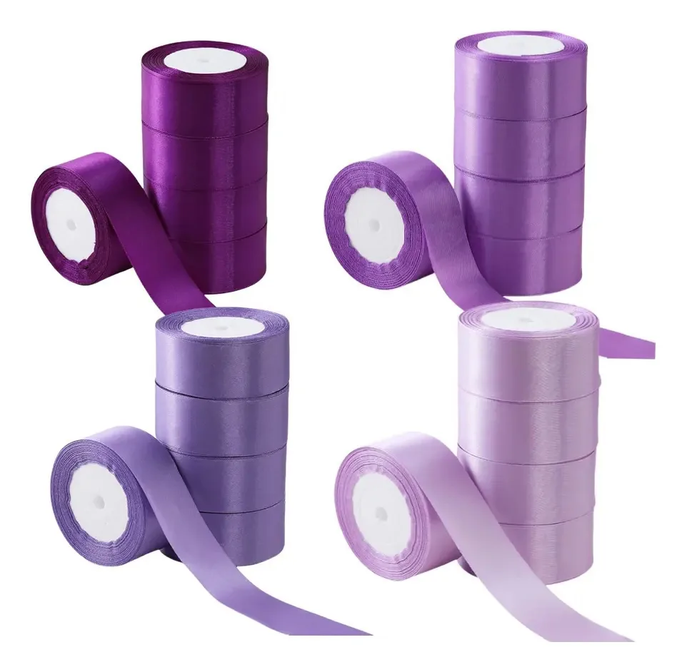 20 rolos de fita decorativa de 4 cm, combinação de cores multicoloridas de 450 M 6 Lisa