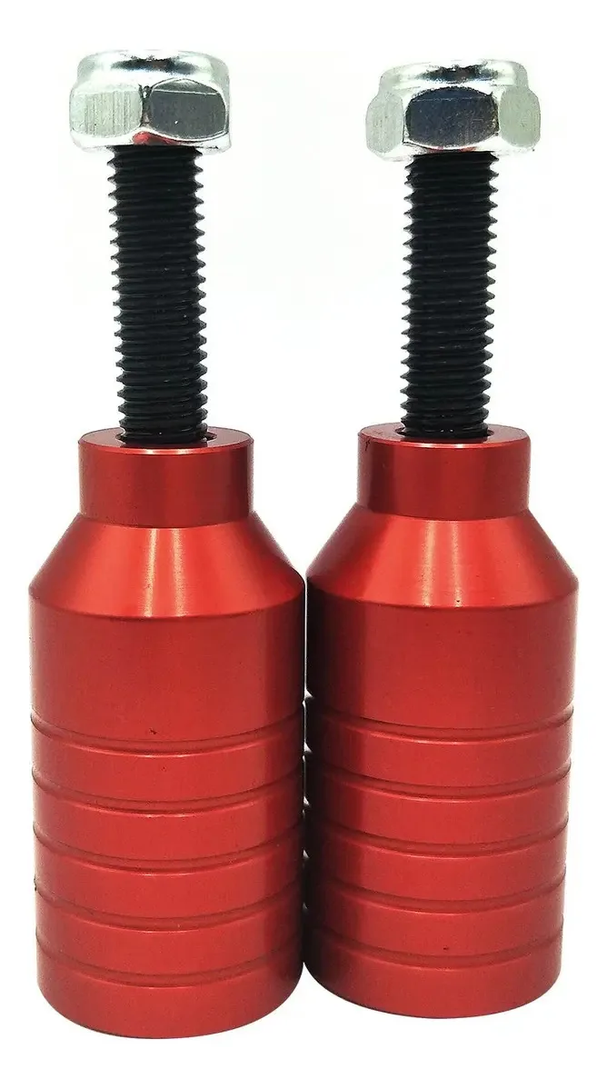 Pinos de alumínio CNC para scooters com hardware. Cor: vermelho