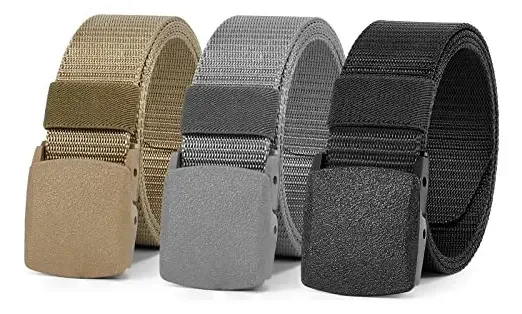 3 cintos táticos militares masculinos com fivela colorida, 3 unidades, tamanho 130