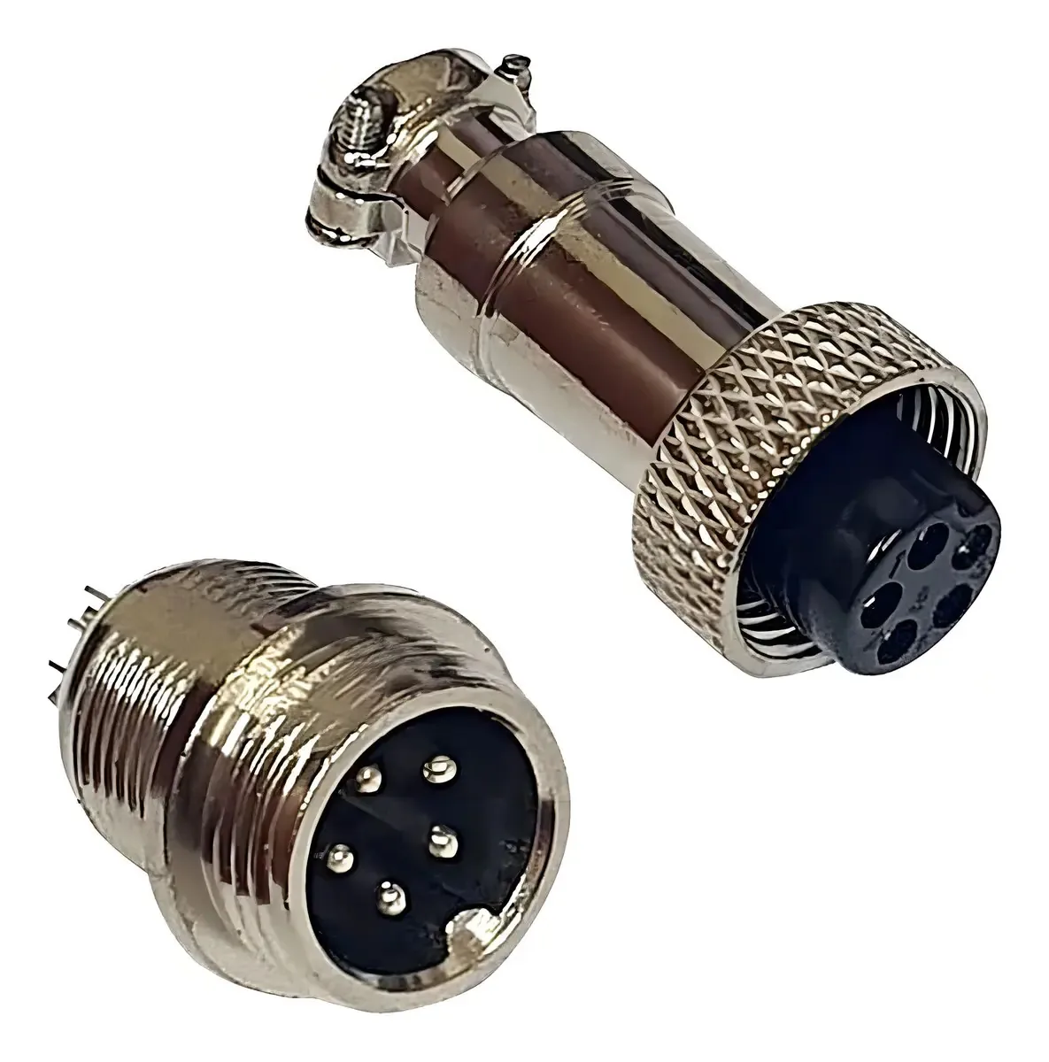 Conector GX20 5 Pinos Macho + Fêmea Aviação Kit 2 Pares