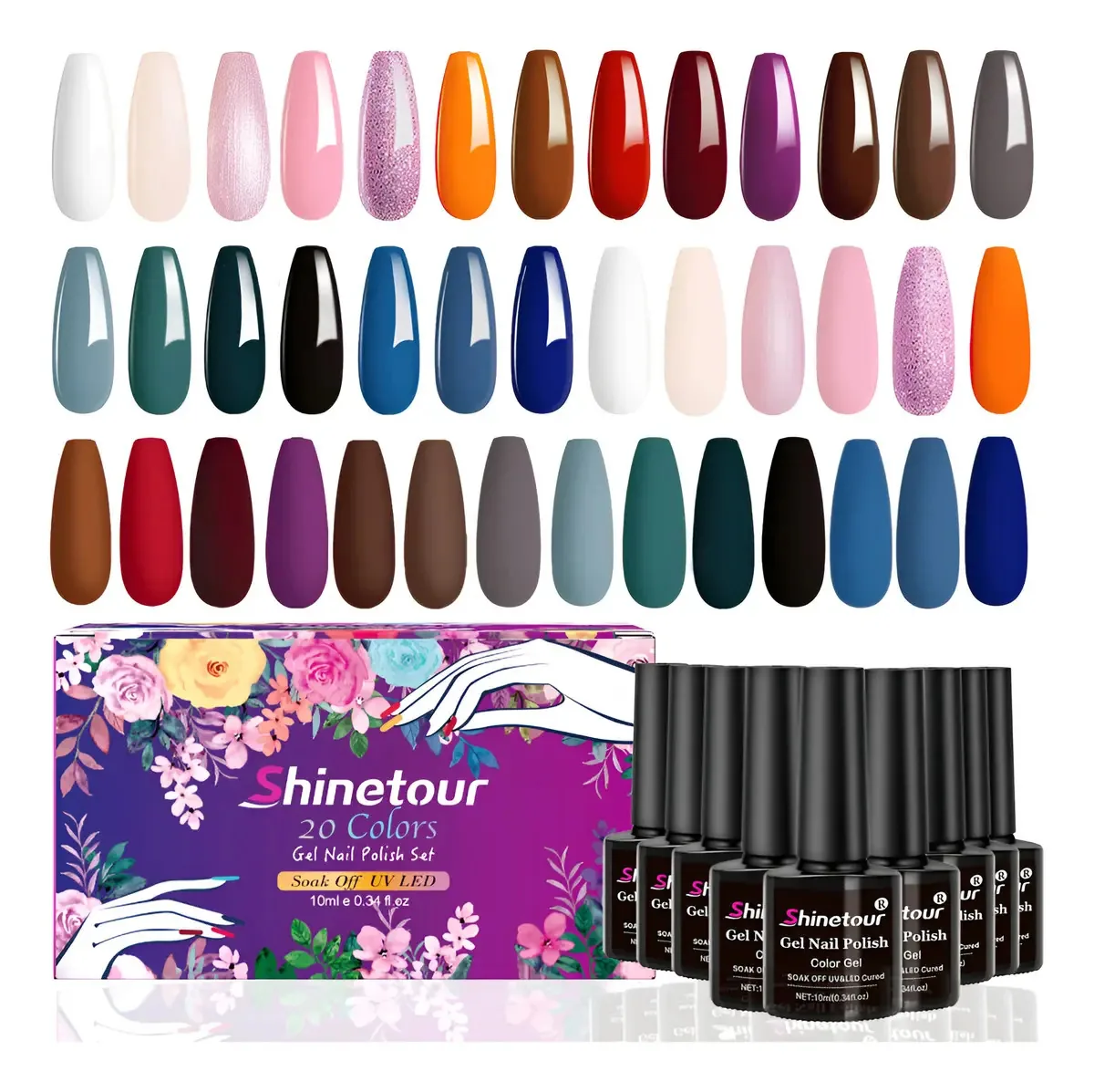 Shinetour 20 Cores Esmaltes Para Unhas UV/LED Gel Gelesh Esmalte Semipermanente Enamel