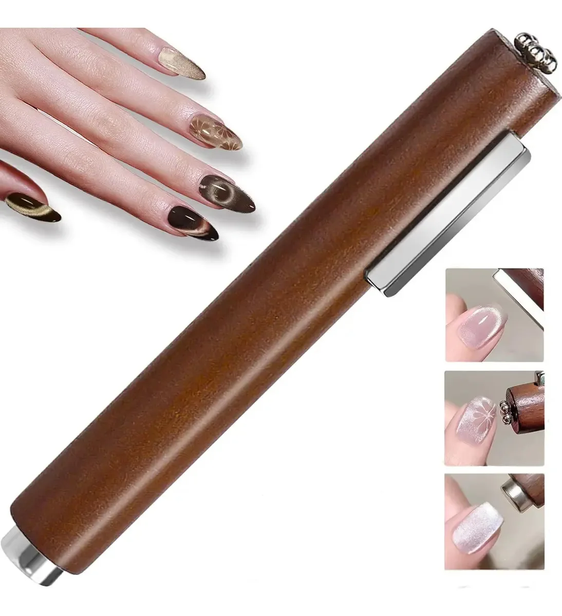 Ímã para 3 em 1 para decoração de olhos de gato, decoração de unhas