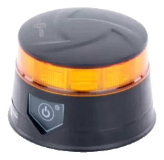Farol LED âmbar recarregável, compacto e discreto