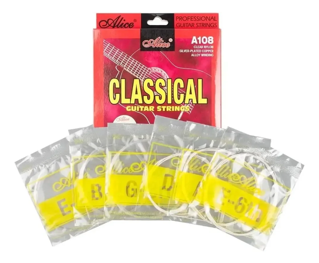 Cordas de guitarra clássica Alice Nylon Copper Alloy