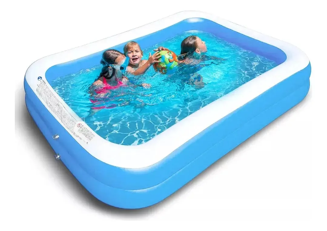 Piscinas infláveis Desitadesi Piscinas infláveis de 260 x 170 x 50 cm Piscinas infláveis Piscina inflável retangular Piscinas armaveis Piscinas