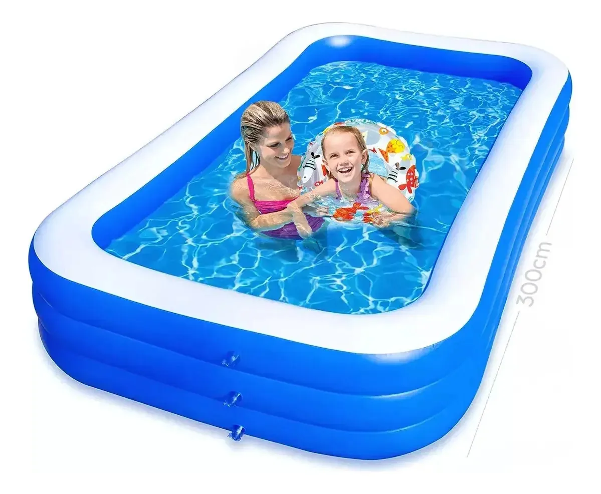 Piscinas infláveis Desitadesi Piscinas infláveis 300x175x60cm Piscinas infláveis Piscina inflável retangular Piscinas armaveis Grandes piscinas infláveis