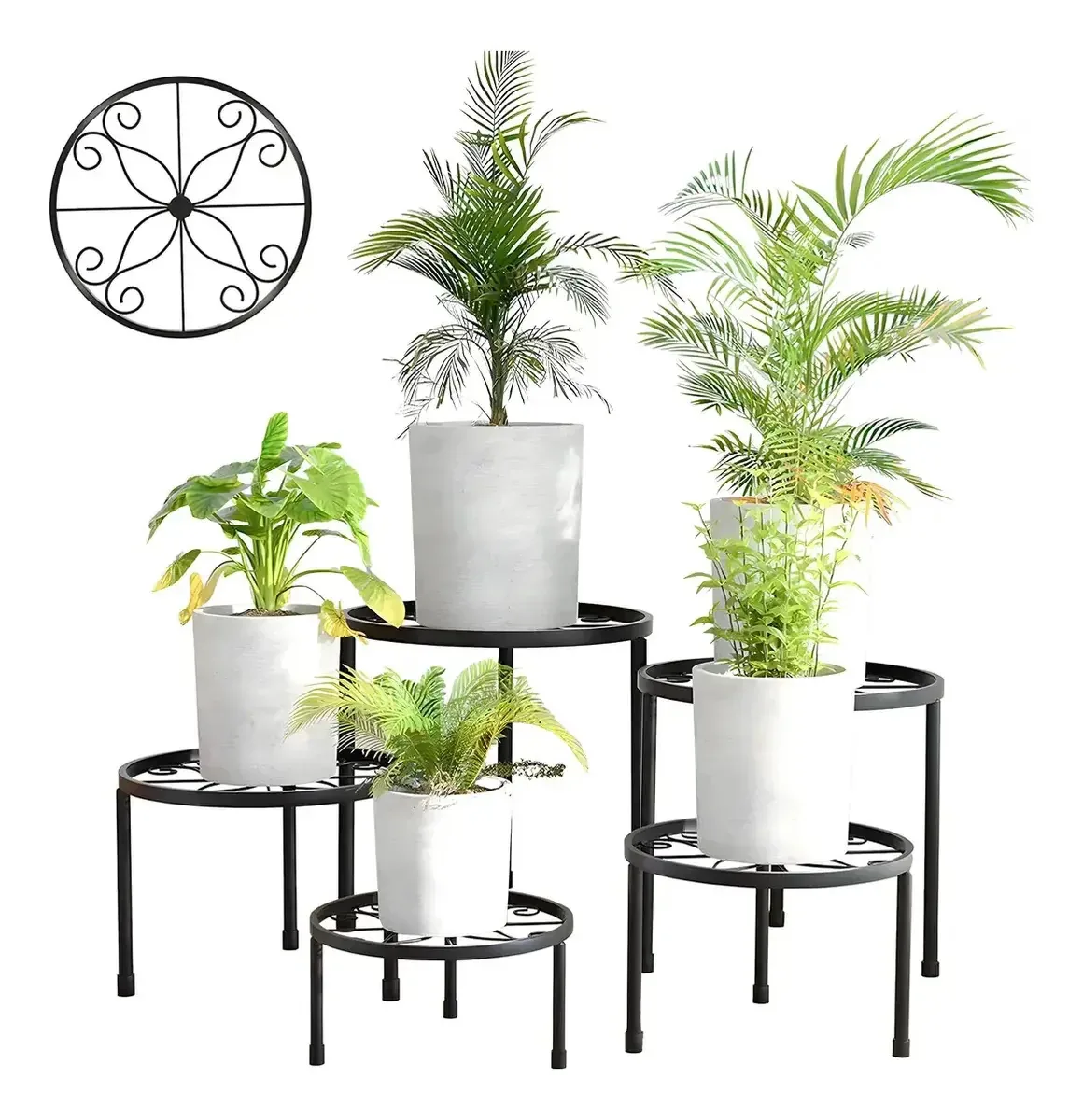 5 peças de vasos decorativos Desitadesi Vasos de flores Suporte para vasos Suporte para vasos Suporte para vasos Vasos para vasos Bases de vasos Bases de vasos Suporte de vasos