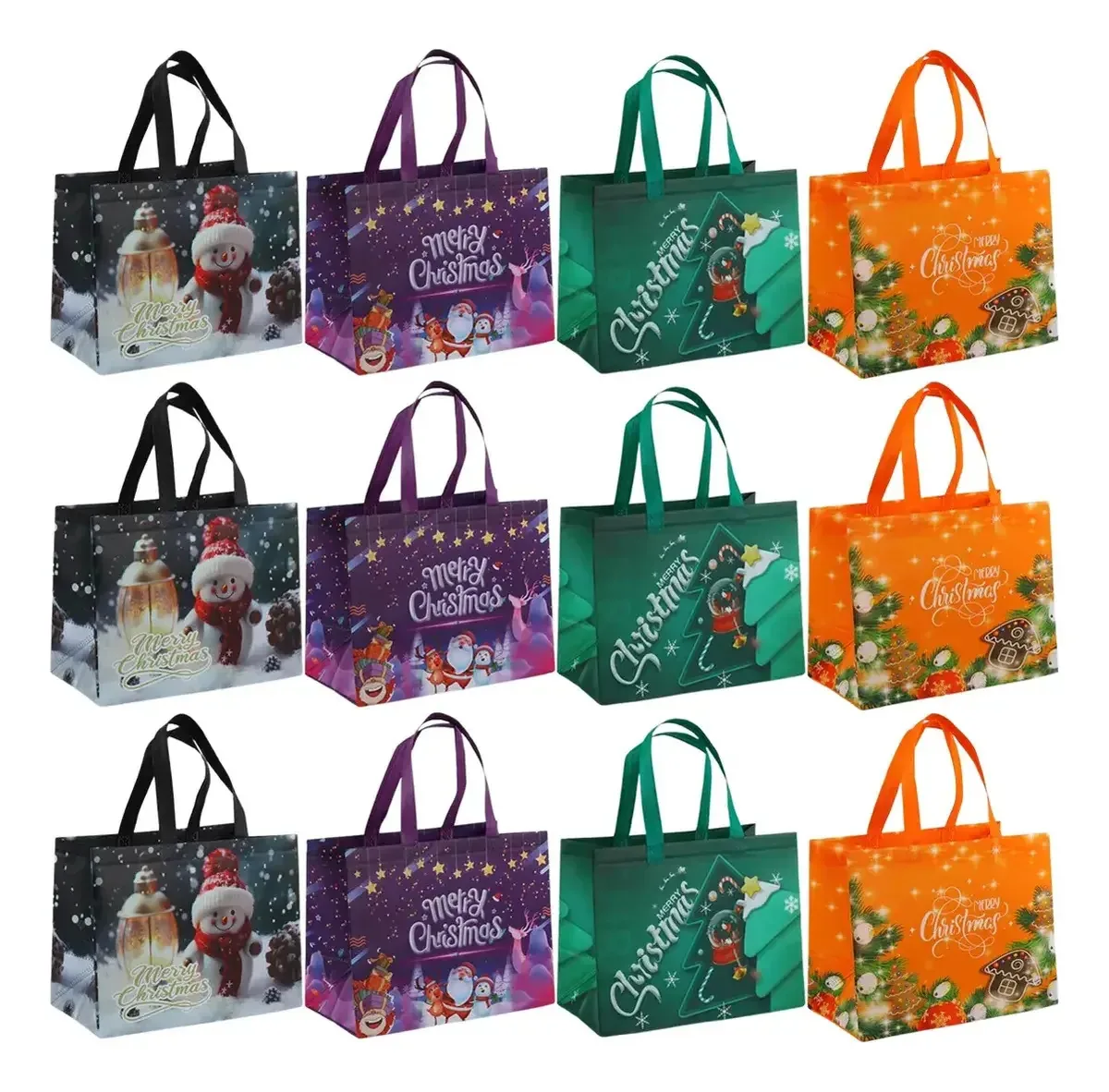 16 unidades de sacolas grandes de presente de Natal e sacolas reutilizáveis