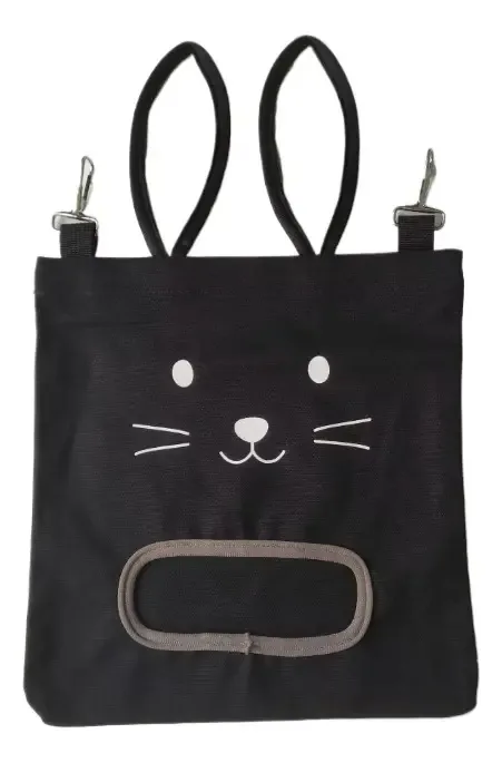 Saco de alimentação de feno pendurável preto para coelhos