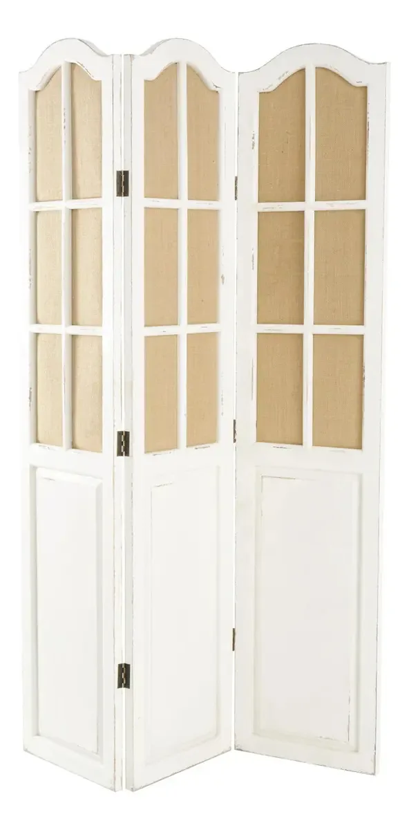 Deco 79 dobrável de 3 painéis Priv. Divisória articulada, cor: bege