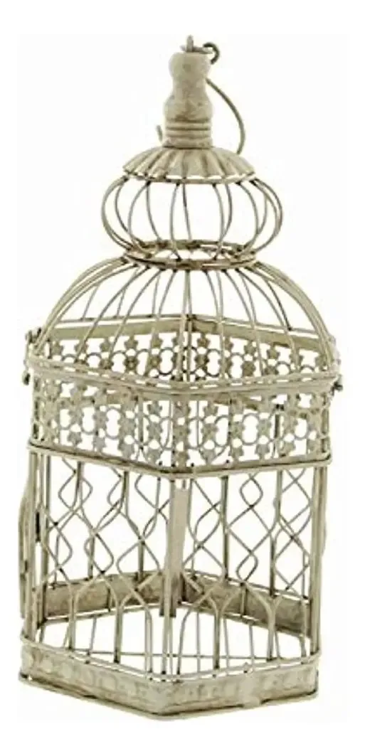 Conjunto de 2 gaiolas de metal Deco 79 de 21 polegadas e 18 polegadas