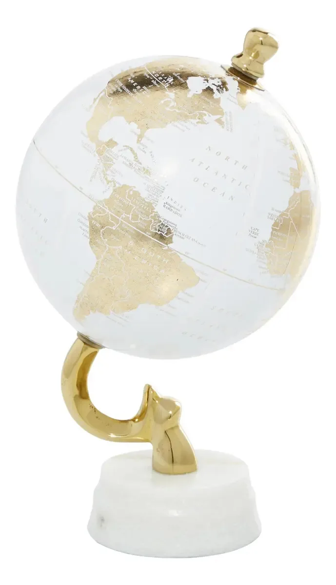 Globo decorativo Deco 79 em alumínio com base em mármore, 28