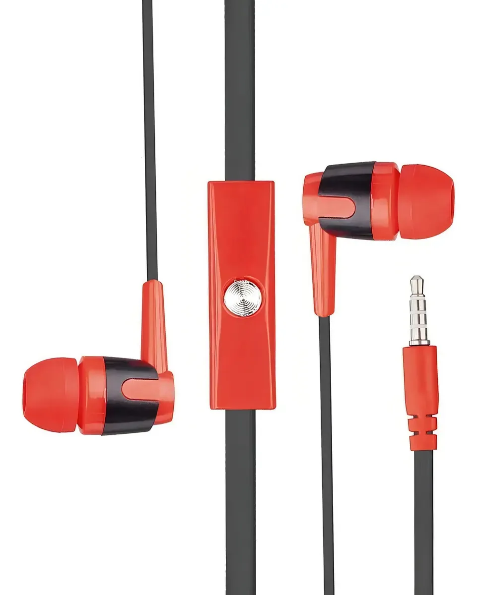 Kit de 10 fones de ouvido viva-voz com fio Mh-0022 Bk/rd, cor vermelha