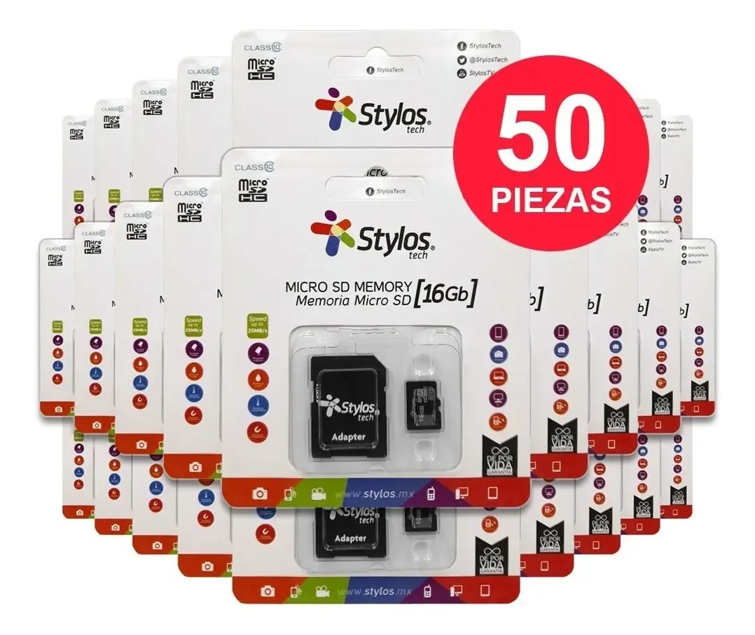 Cartão de memória Kit 50 Stylos 16gb STMSD16b