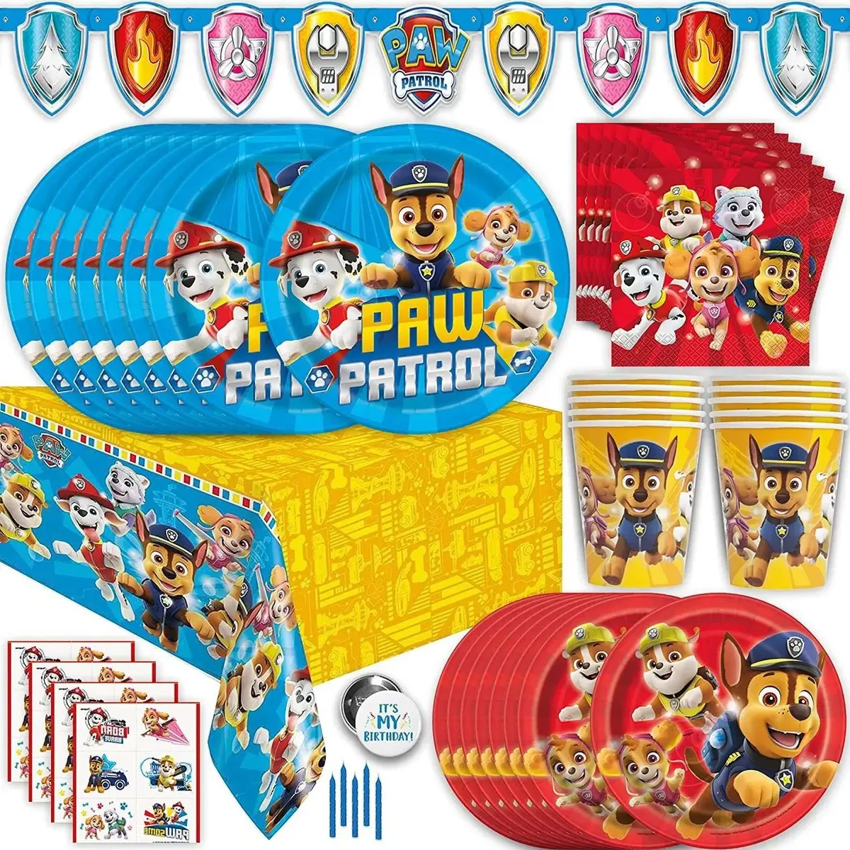 Suprimentos e decorações para festas Paw Patrol