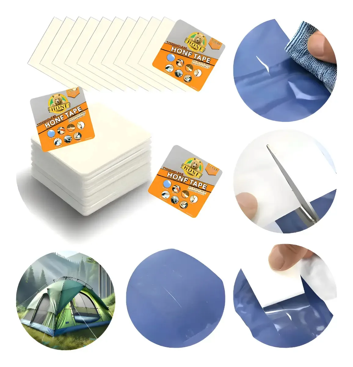 50 colchões infláveis, adesivo de reparo de piscina, 10* 10 cm, cor cinza