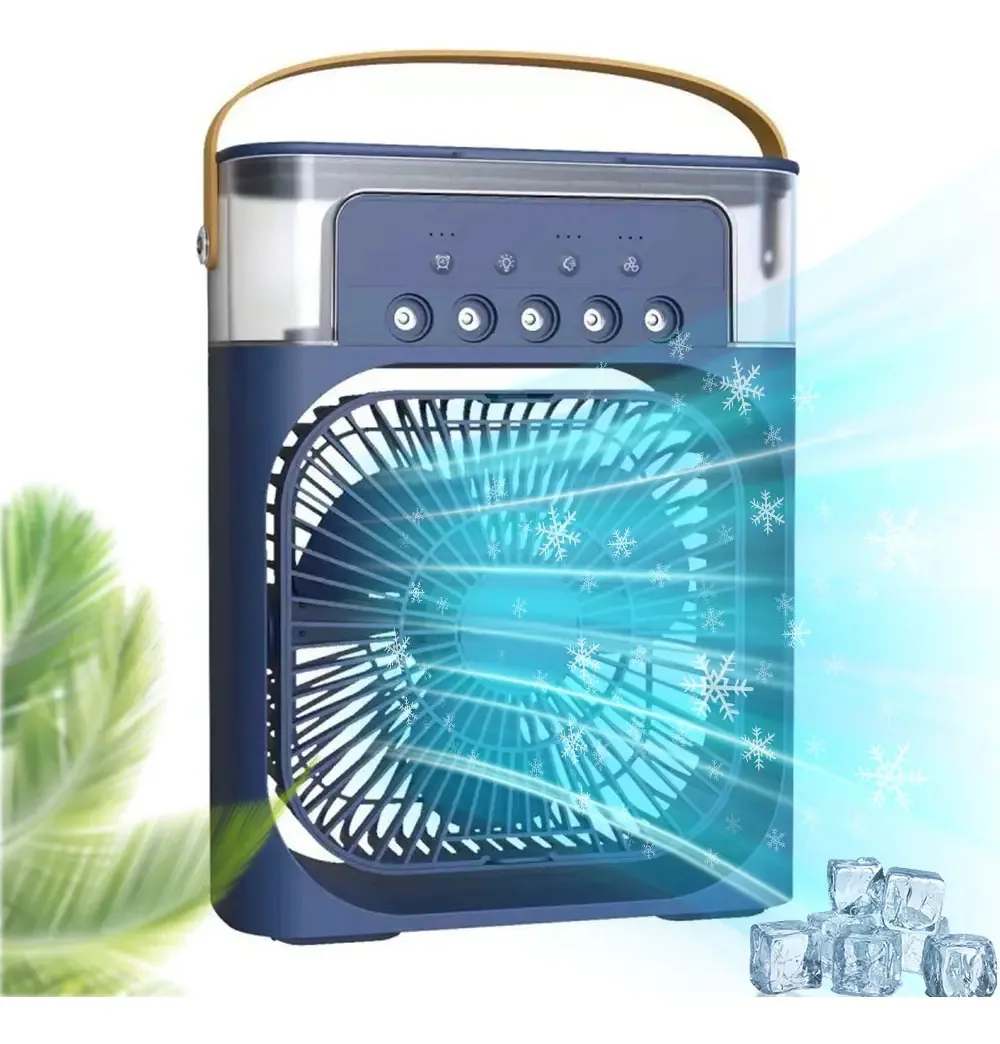 Mini refrigerador de ar evaporativo CM-TOP, condicionadores de ar portáteis, ventilador de água para mesa, cor azul