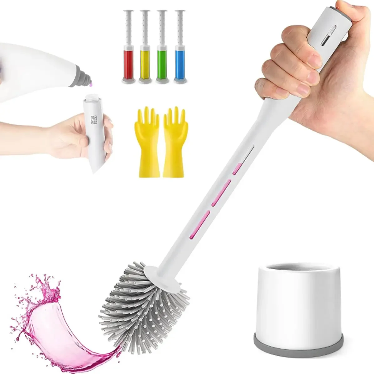 Conjunto De Escovas Com Suporte Para Banheiro WC
