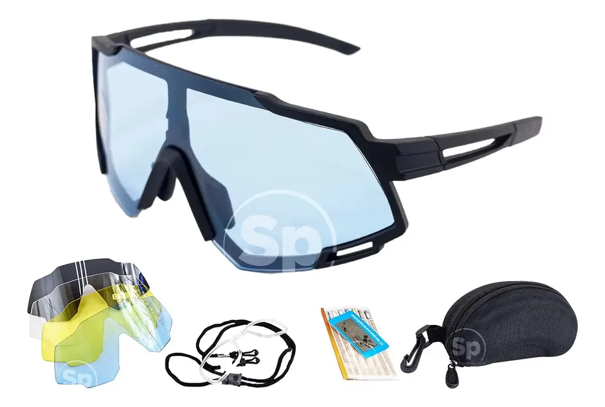 Óculos esportivos de ciclismo azul/preto