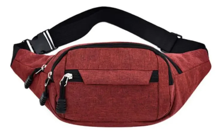 Bolsa de cintura premium para esportes e viagens - 4 cores vermelhas