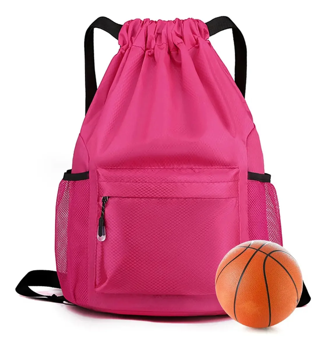 Mochila de Basquete com Cordão e Bolsos à Prova de Água