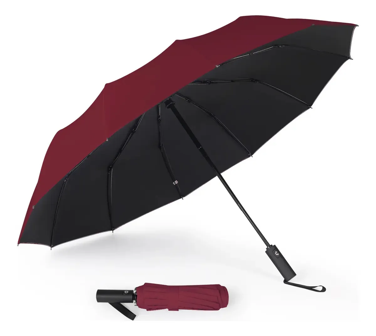 Guarda-chuva de bolso dobrável vermelho