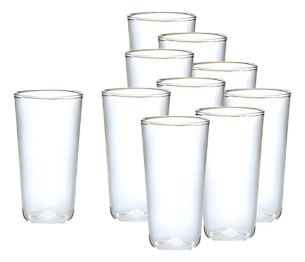 Conjunto de 60 copos descartáveis, copos reutilizáveis, copos de cerveja, copos de plástico, copos de plástico, copos de acrílico, vidro grande, 300 ml, pastelaria