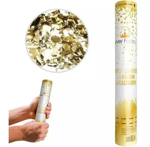Lanca Confete Silver 30cm Picado Dourado