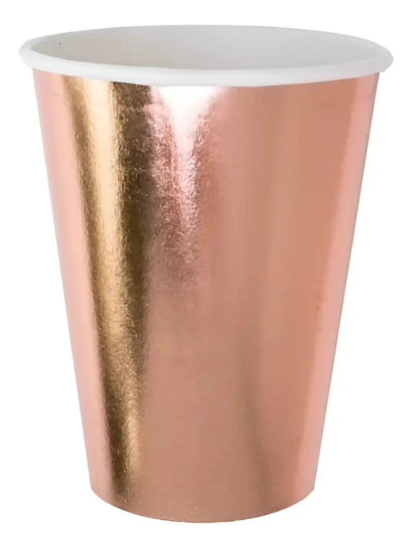 Copo Pap Liso Bronze C/10 Mc038 Silver Plastic