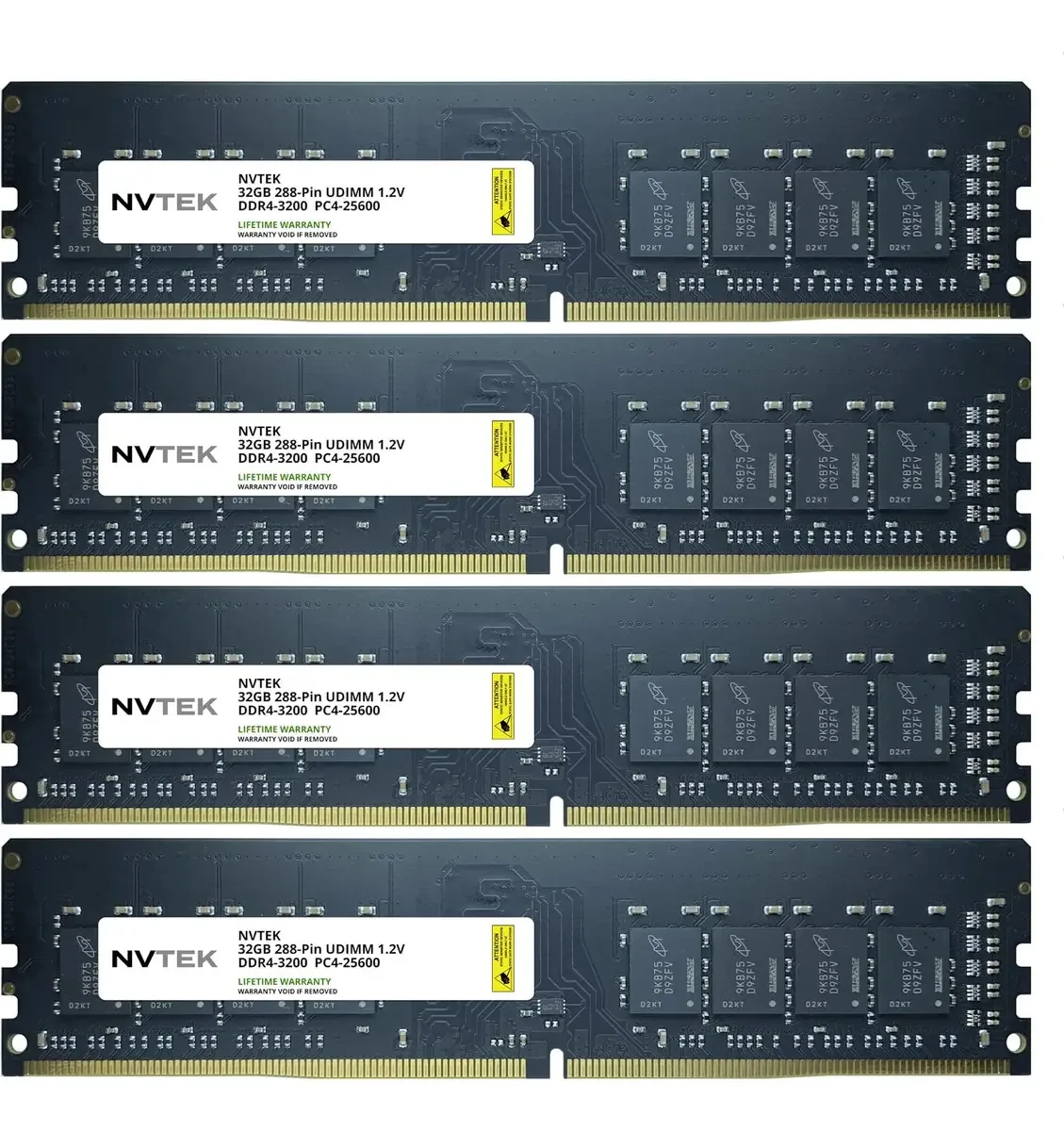 Atualização de memória para PC desktop Nvtek 128Gb (4 x 32 Gb)