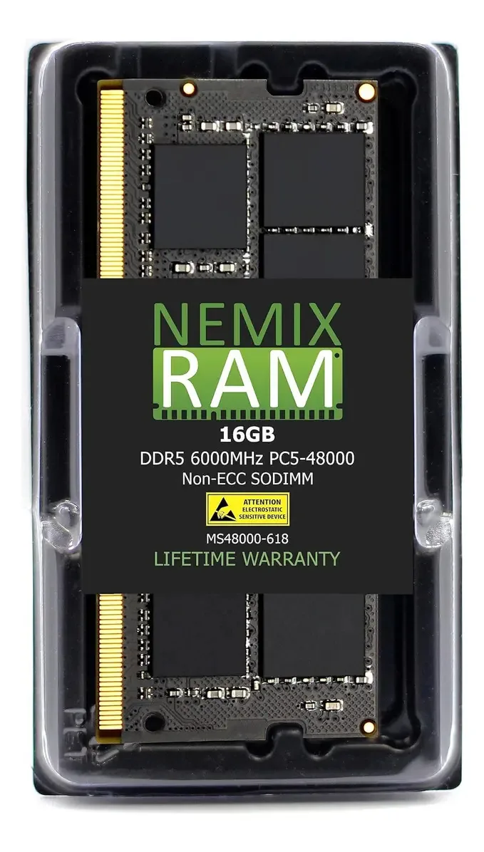 Atualização de memória Nemix Ram 16gb Ddrmhz Pcv 1rxsodimm MS