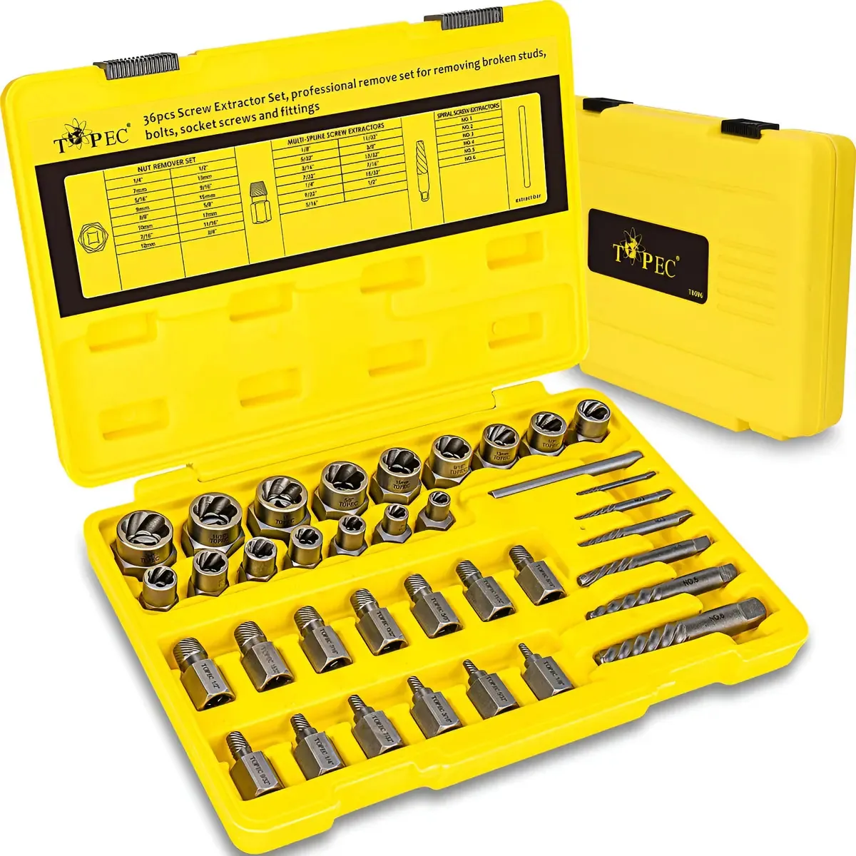 Extratores de porcas e parafusos varridos Kit36 3 em 1
