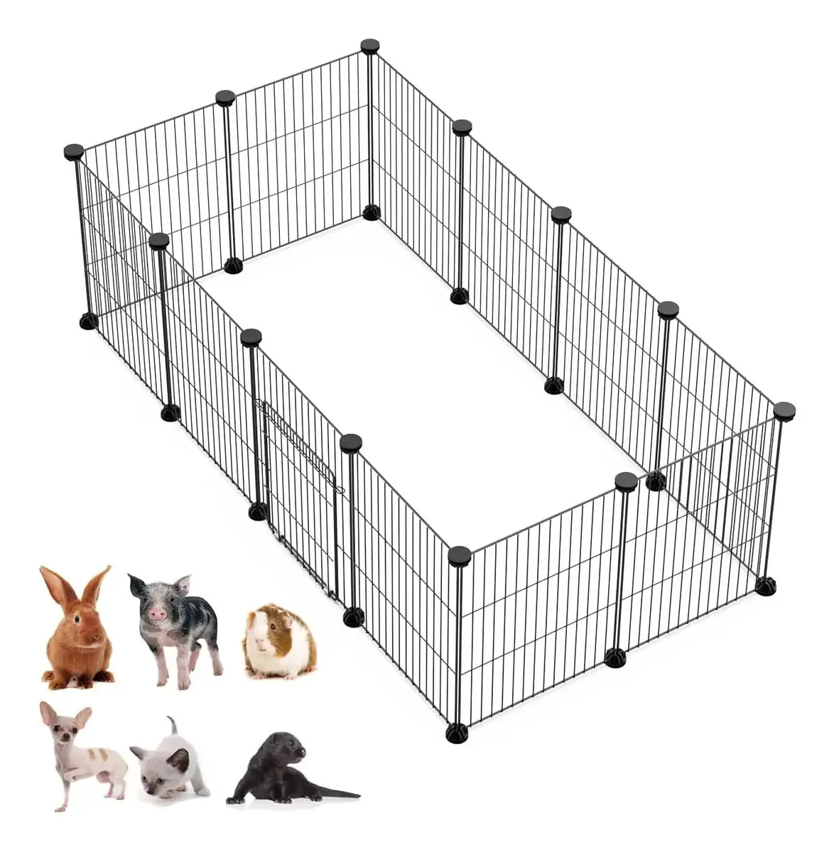 Langxun Cercado de Brincar para Animais Pequenos, Cercado para Animais de Estimação com Porta, Gaiola para Coelho, Gaiolas para Porquinhos-da-Índia, Cercado de Brincar para Filhotes, Cercado de...