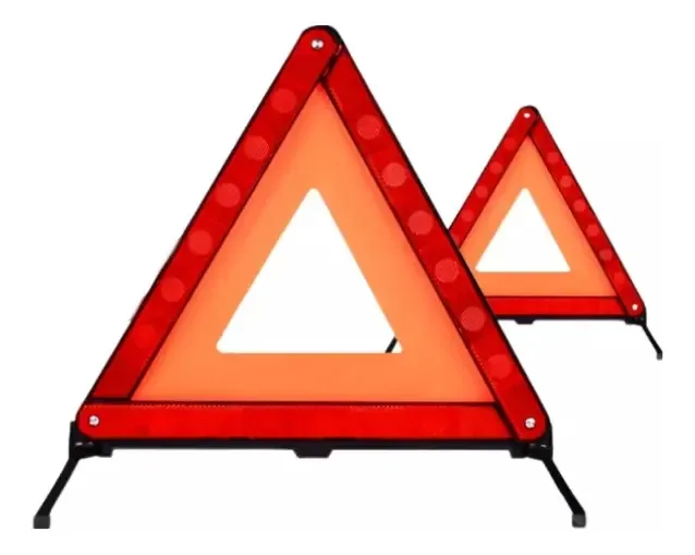 2 triângulos de advertência, dobrados, estacionamento perigoso, tripé refletivo, dobrável, caixa de armazenamento, sinal de estacionamento perigoso, visível à noite