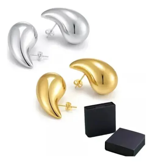 2 peças de brincos Water Drop para mulheres, brincos+caixa