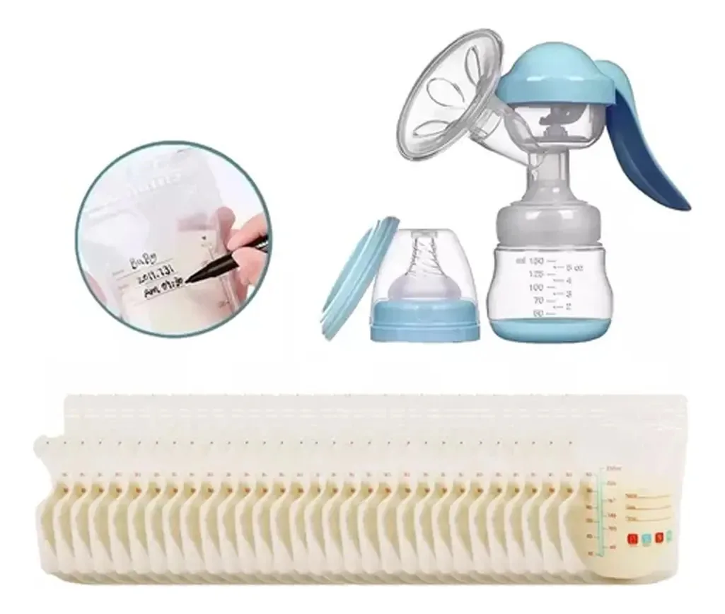 Bomba de leite materno Coletores de leite materno +30 sacos