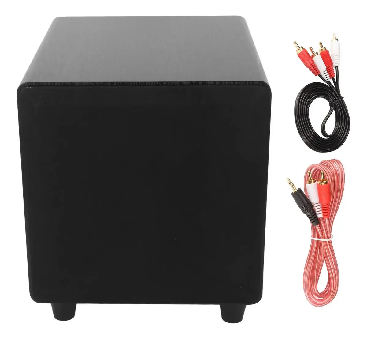 Subwoofer Penrux Preto com Filtro Ativo e Conector RCA - Formato Caixa, Ideal para Som Potente e Profundo.