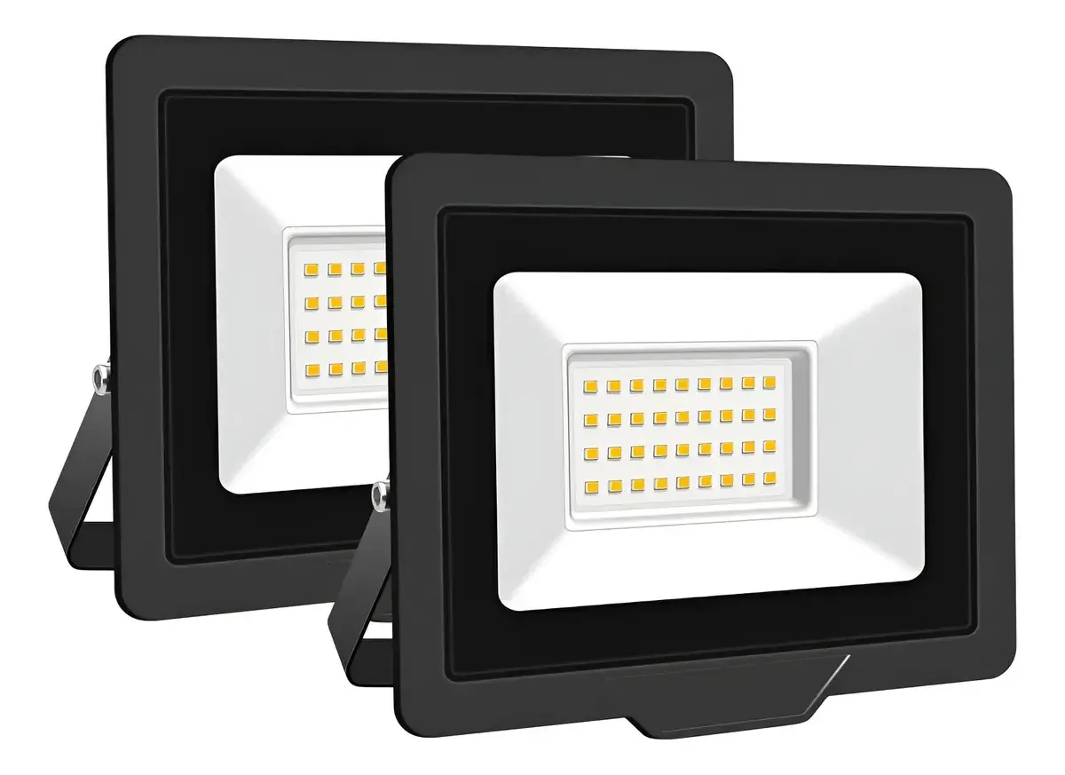 2 peças de holofote LED para exterior 30w preto