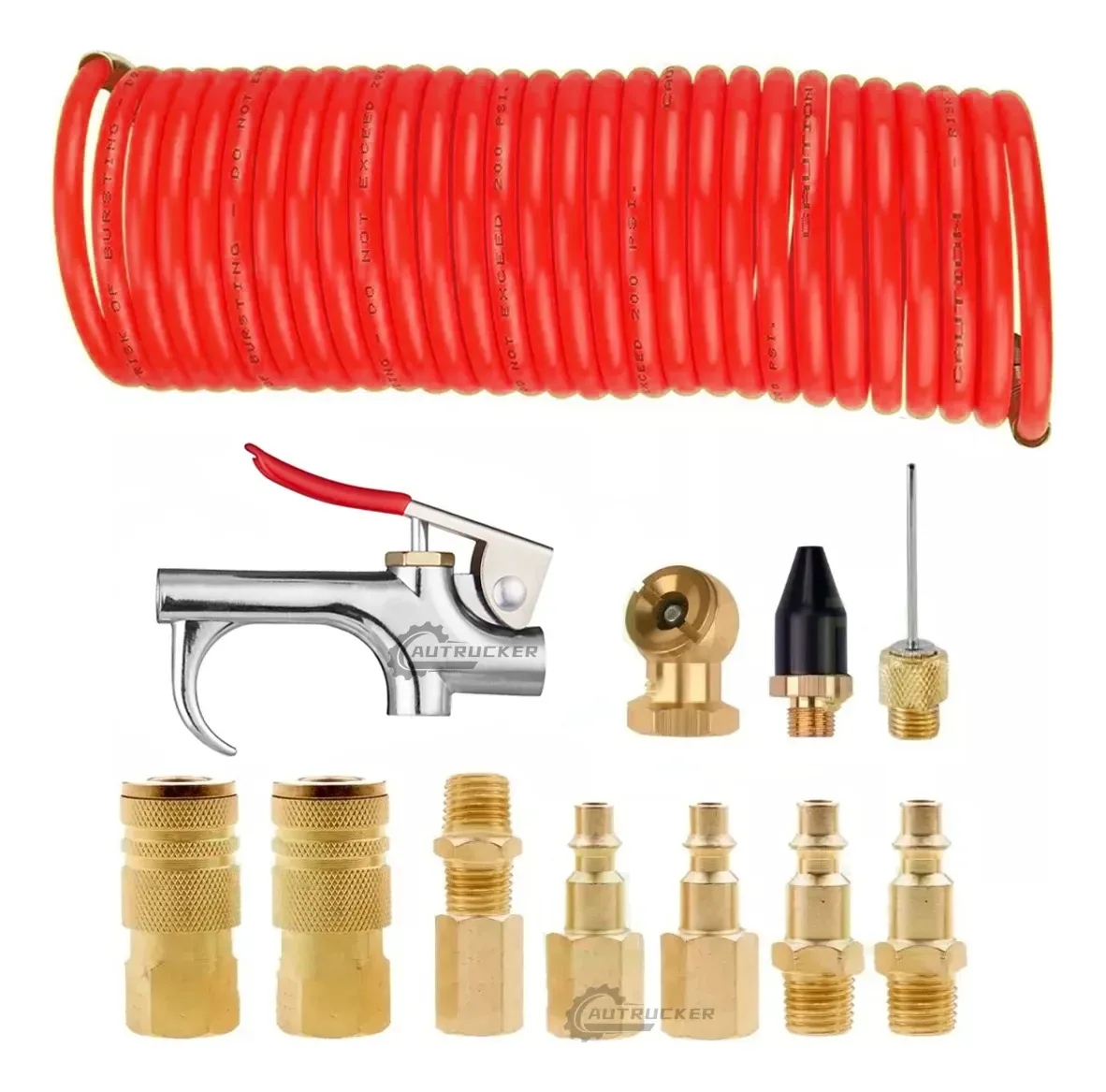Kit de acessórios para compressor de ar, mangueira de pistola de 12 peças
