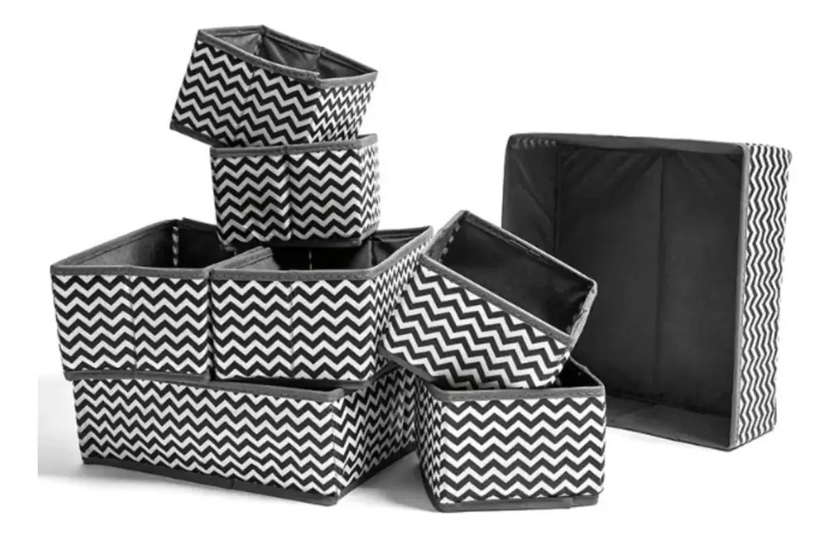 8 peças de roupa íntima dobrável e organizadores de armazenamento Grey Fourtunate-Bee