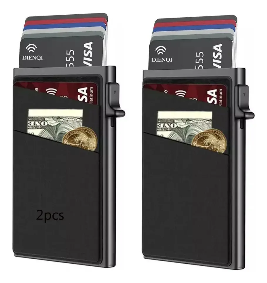 2 carteiras masculinas porta-cartões para homens com RFID antifurto