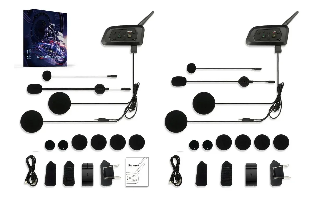 V6 Pro+ com 2 interfones Ip67 pretos