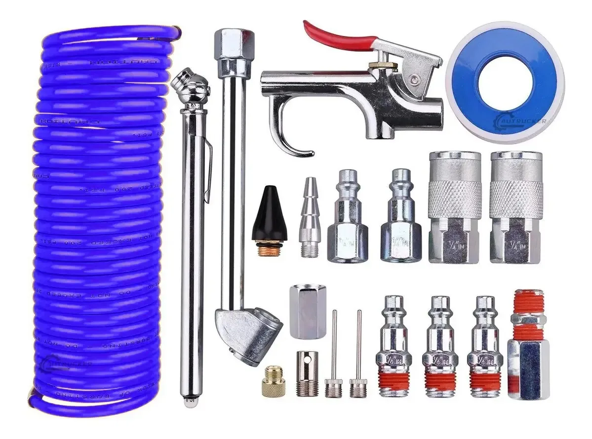 Kit de acessórios de ar de 20 peças com mangueira de compressor