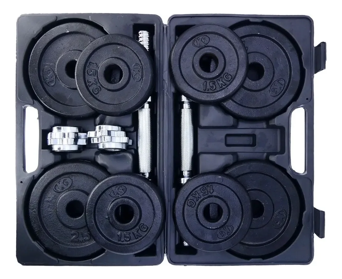 Conjunto de kits de halteres, pesos, discos, barras, K6, 20 kg, 44 libras, portátil, preto
