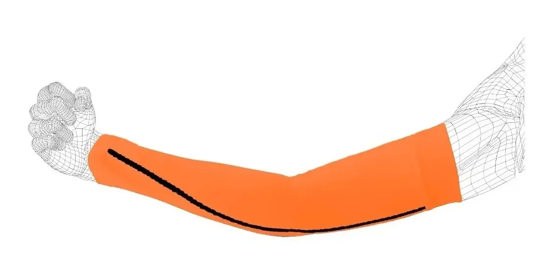 Mangas de compressão graduada, suporte de braço esportivo, cor: laranja/preto, tamanho L