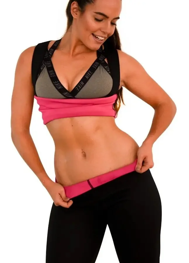 Calças Gym Fitness K6 Fitness Waist Reducer Shaper, cor fúcsia/preta, tamanho L